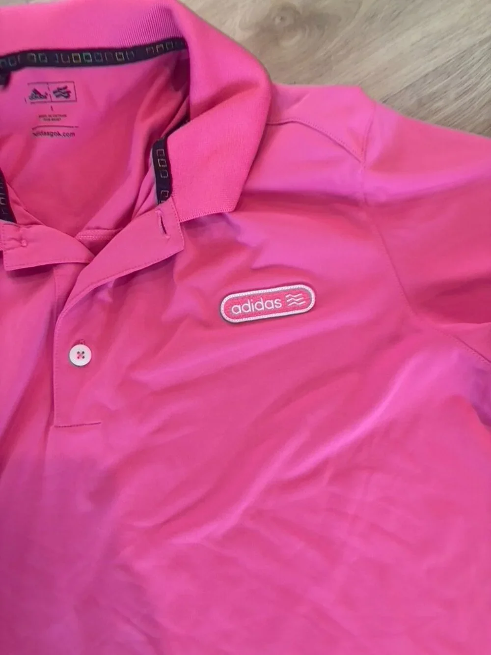 Adidas Men's Pink Golf Polo Large